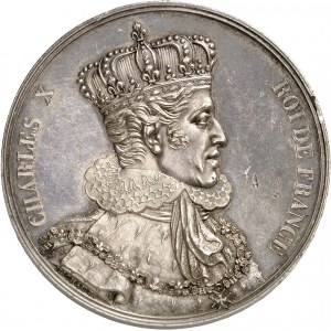 Karel X. (1824-1830). Medaile, Koloniální soudní dvůr, autor Michaut 1828, Paříž.