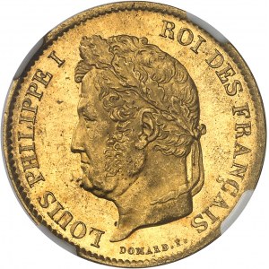Ludvík Filip I. (1830-1848). 40 franků hlava vavřínu 1834, L, Bayonne.