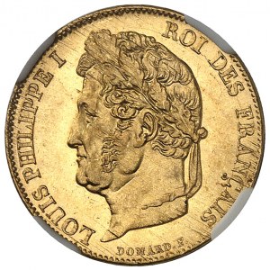 Louis-Philippe I (1830-1848). 20 francs tête laurée 1840, A, Paris.