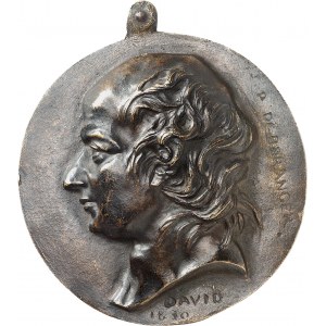 Louis-Philippe Ier (1830-1848). Fonte uniface, P. de Béranger, par P.-J. David d’Angers 1830, Paris.