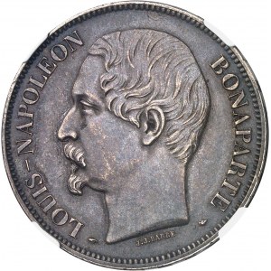 Druhá republika (1848-1852). 5 franků J. J. BARRE, 2. proof, zvýšený okraj 1852, A, Paříž.