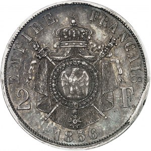 Second Empire / Napoléon III (1852-1870). Piéfort triple de 2 francs tête nue, Frappe spéciale (SP) 1856, Paris.