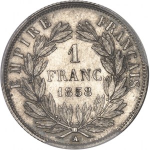 Second Empire / Napoléon III (1852-1870). 1 franc tête nue 1858, A, Paris.