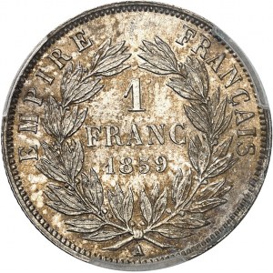 Second Empire / Napoléon III (1852-1870). 1 franc tête nue 1859, A, Paris.