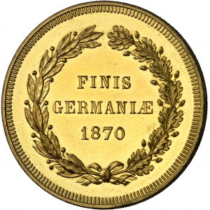 Second Empire / Napoléon III (1852-1870). Médaille monétiforme satirique au module de 5 francs, tranche cannelée 1870.