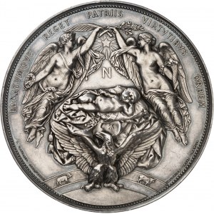Second Empire / Napoléon III (1852-1870). Médaille, le berceau du Prince impérial offert par la ville de Paris, par Vauthier-Galle 1856, Paris.