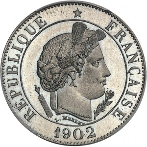 IIIe République (1870-1940). Essai de 25 centimes Merley, 2e type, flan rond, Frappe spéciale (SP) 1902, A, Paris.