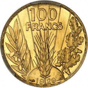 IIIe République (1870-1940). Essai uniface de revers de 100 francs, concours de 1929, par Lucien Bazor, Frappe spéciale (SP) 1929, Paris.