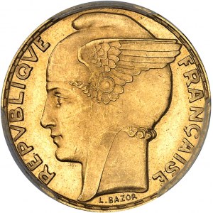 IIIe République (1870-1940). 100 francs Bazor, Flan bruni (PROOF) 1935, Paris.