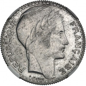 IIIe République (1870-1940). Essai de 10 francs Turin en aluminium 1938, Paris.