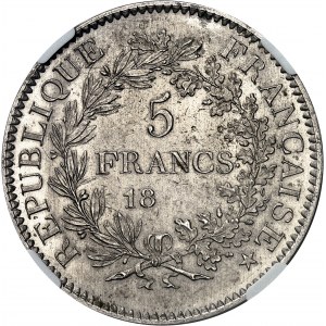 IIIe République (1870-1940). Essai de monnayage au module de 5 francs Hercule, d’après Dupré 18-- (1929), Paris.