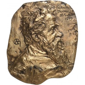 IIIe République (1870-1940). Fonte uniface, Constantin Meunier, par A. L. M. Charpentier 1899, Paris.