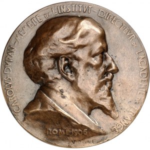 IIIe République (1870-1940). Fonte uniface d’avers, C. A. É. Durant dit Carolus-Duran, directeur de l’Institut de France à Rome, par P.-V. Dautel 1906, Paris (Maurice Koller).