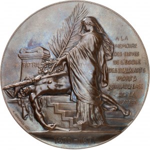 IIIe République (1870-1940). Médaille, monument à la mémoire des élèves de l’École des Beaux-Arts morts pour la défense de la Patrie, par C. Degeorge ND (c.1876), Paris.
