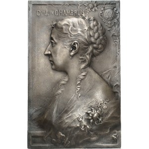 IIIe République (1870-1940). Fonte uniface, la Comtesse de Chambrun, par A. Gardet 1888, Paris.