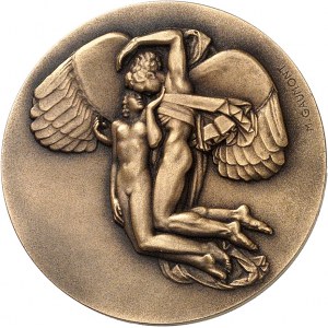 IIIe République (1870-1940). Medal, l'enlèvement de Psyché par Éros, from the Musée d'Art moderne de Paris, by M. Gaumont ND (c.1937), Paris.