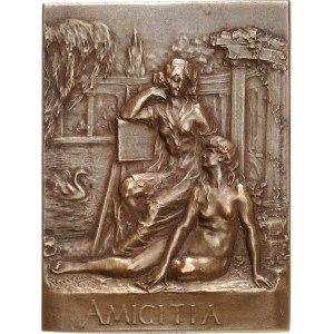 Third Republic (1870-1940). Plaque, Amicitia, by R. Grégoire ND (1900), Paris.
