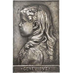 IIIe République (1870-1940). Plaque uniface, Geneviève, par C. Pillet 1902, Paris.
