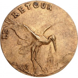 IIIe République (1870-1940). Fonte uniface, le retour de l’Alsace-Lorraine par P. Roche ND (c.1918).