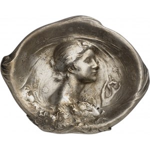 IIIe République (1870-1940). Uniface cast iron (ashtray), La Nuit, by F. de Vernon ND, Paris (Godard).