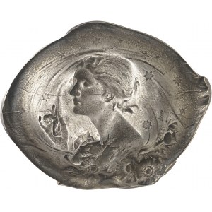 IIIe République (1870-1940). Uniface cast iron (ashtray), La Nuit, by F. de Vernon ND, Paris (Godard).
