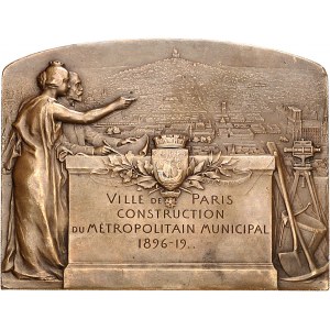 IIIe République (1870-1940). Médaille, construction du métropolitain municipal de Paris, par F. de Vernon 1912, Paris.