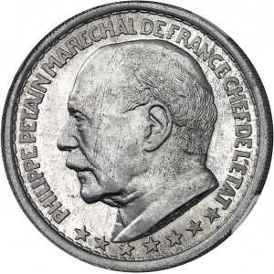 French State (1940-1944). Essai-piéfort de 20 francs Pétain en aluminium, by H. Bouchard 1941, Paris.