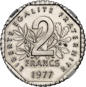 Fifth Republic (1958 to present). Preseries of 2 francs Semeuse, weight 7.5 g 1977, Pessac.