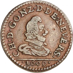 Arches et Charleville, Charles Ier de Gonzague (1601-1637). Denier tournois, 1er type 1609, Charleville.