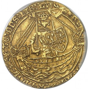 Henry IV (1399-1461). Noble d’or, monnayage léger ND (1412-1413).