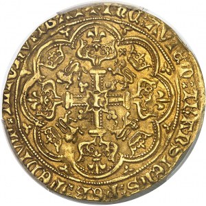 Henry IV (1399-1461). Noble d’or, monnayage léger ND (1412-1413).