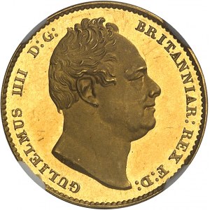 Guillaume IV (1830-1837). Essai du souverain, tranche lisse, Flan bruni (PROOF) 1830, Londres.