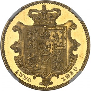 Guillaume IV (1830-1837). Essai du souverain, tranche lisse, Flan bruni (PROOF) 1830, Londres.
