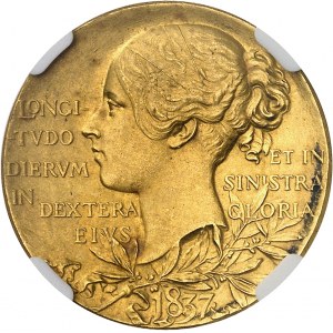 Victoria (1837-1901). Médaille d’Or, Jubilé de diamant de la Reine, par G. W. de Saulles d’après T. Brock 1897, Londres.
