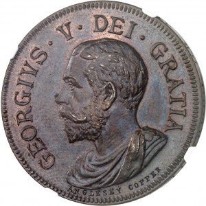 Georges V (1910-1936). Essai de double florin (4 shillings), frappe privée du Dr Reginald Huth, Flan bruni (PROOF) 1911, Londres (J. Pinches).