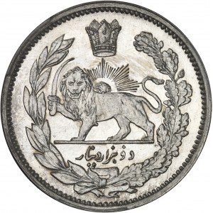Ahmad Chah Qadjar (1909-1925). Essai de 2000 dinars (2 kran), Frappe spéciale (SP) AH 1331 (1913), Téhéran.
