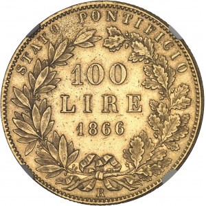 Vatican, Pius IX (1846-1878). 100 lira 1866 - Year XXI, R, Rome.