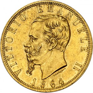 Victor-Emmanuel II (1861-1878). 100 lire 1864, T, Turin.