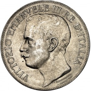 Victor-Emmanuel III (1900-1946). 5 lire, fiftieth anniversary of the Kingdom 1911, R, Rome.
