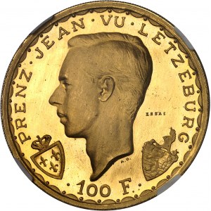 Charlotte (1919-1964). Essai de 100 francs Prince Jean, 600e anniversaire de la Bataille de Crécy et mort de Jean Ier l’Aveugle, roi de Bohême, par A. Bonnetain 1946.