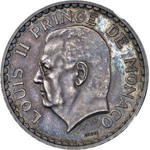 Ludwik II (1922-1949). Egzemplarz próbny za 5 franków w srebrze, 1945, Paryż.