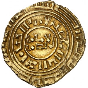 Royaume chrétien de Jérusalem. Dinar d’Or ou besant “sarracenat”, imitation de dinar fatimide du calife Mansur al-Amir Bi-Ahkamillah ND (2e moitié du XIIe s.), Jérusalem ?