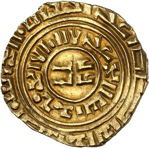 Royaume chrétien de Jérusalem. Dinar d’Or ou besant “sarracenat”, imitation de dinar fatimide du calife Mansur al-Amir Bi-Ahkamillah ND (2e moitié du XIIe s.), Jérusalem ?