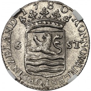 Zeeland (Zélande), République des Sept Provinces-Unies des Pays-Bas (1581-1795). 6 stuivers 1780, Middelbourg.