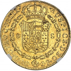 Charles IV (1788-1808). 8 escudos 1805/4 JP, Lima.