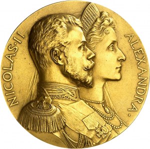 Nicholas II (1894-1917). Medal, Visit of Tsar Nicholas II and the Empress to France, by J.-C. Chaplain 1896, Paris.