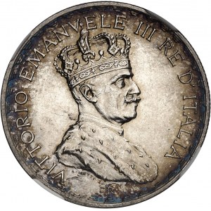 Victor-Emmanuel III (1900-1946). Essai de 10 lire, Flan bruni (PROOF) 1925, R, Rome.