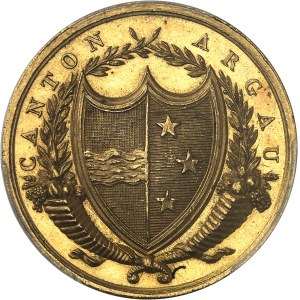 Argovie-Aargau (canton d’). Médaille d’Or du mérite, par A. Schenk, Frappe spéciale (SP) ND (1820).