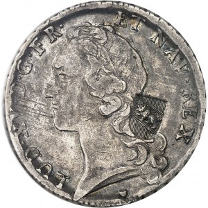 Berne (canton de). Écu au bandeau, contremarqué 40 batzen pour Berne [1758] puis (1816-1819), [BB, Strasbourg] puis Berne.