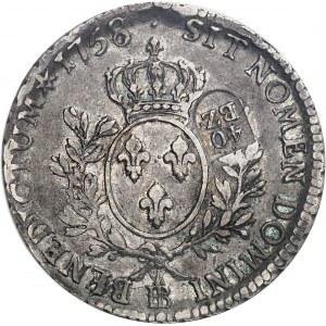 Berne (canton de). Écu au bandeau, contremarqué 40 batzen pour Berne [1758] puis (1816-1819), [BB, Strasbourg] puis Berne.